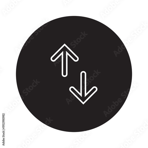 Vector of Icon Exchange Arrows Vertical Up dan Down Swap_Circle Line Icon