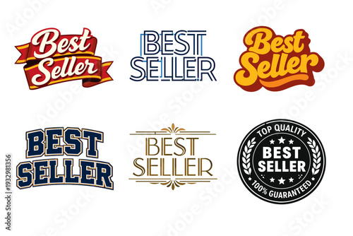 Collection of best seller logos in various styles and designs