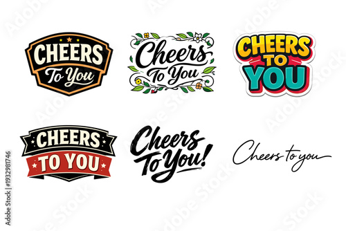 Creative cheers to you designs with bold typography