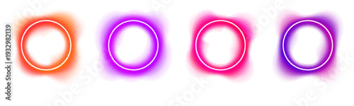 Abstract glowing gradient square border with luminous edges and soft light diffusion. Minimal modern element for digital backgrounds. png