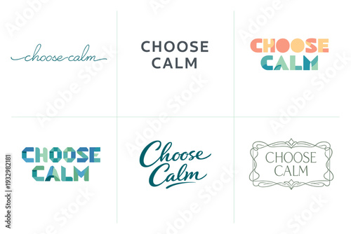 Choose calm logo designs in various fonts and styles