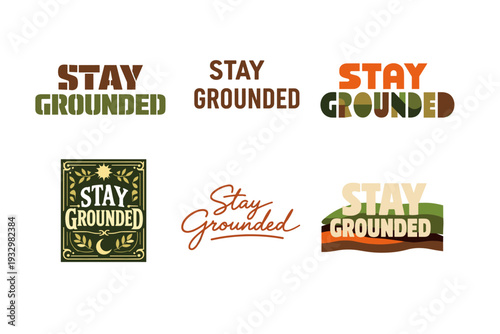 Stay grounded logo designs in various styles and fonts