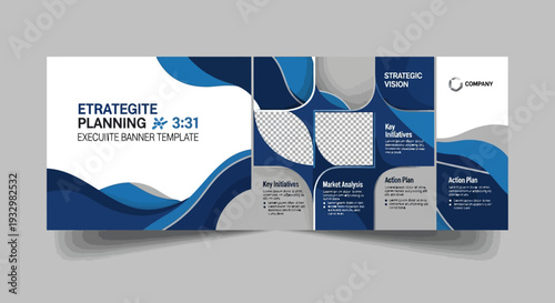 Creative Business Strategy Planning Roll Up Banner Design Template.