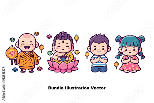 Decorative Vesak ornaments with lotus and mandala, ideal for festive and religious layouts.