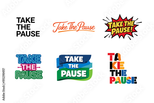 Bold and creative "take the pause" logo designs