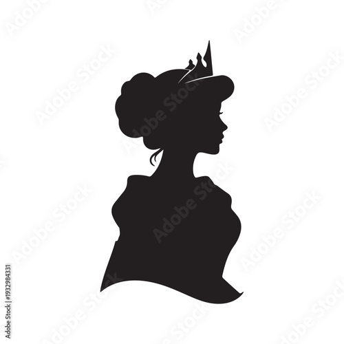 Princess icon silhouette vector illustration on white background