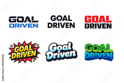 Bold goal driven logo designs in various graphic styles