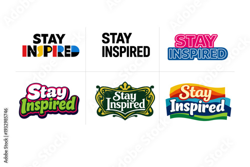 Stay inspired: creative typography logos in vibrant designs