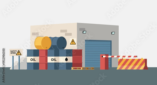 Industrial oil storage facility access point vector design