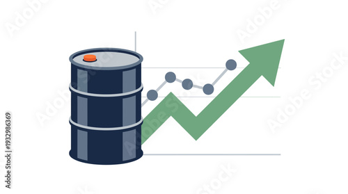 Vector graphic of rising crude oil prices