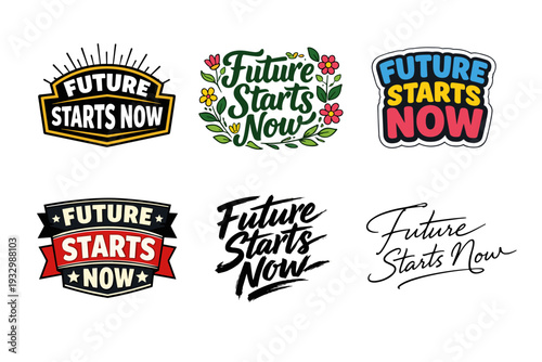 Future starts now: creative typography designs in various styles