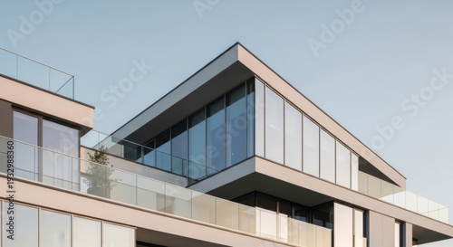 Modern architecture, contemporary design and luxury apartment complex during daytime showcasing innovative building style with family enjoying balcony views overlooking urban landscape