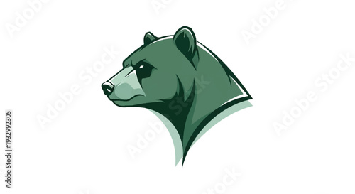 Bear logo on white background. Angry bear head logo design. Bear head mascot. Bear vector logo.