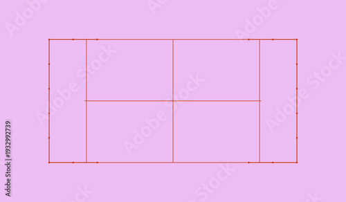 Padel Tennis Court Construction Plan Layout on Purple Background