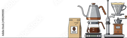Specialty Coffee Brewing Illustration