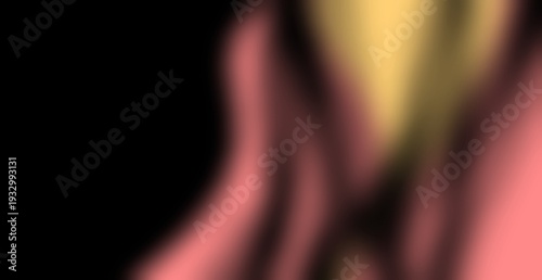 Fiery yellow and red abstract gradients blend dynamically. Isolated on deep black background. Perfect for banners and posters.