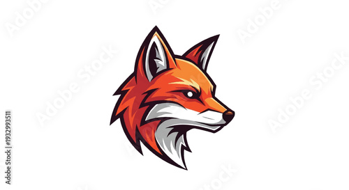 Fox logo on white background. Fox logo design. Fox logo illustration.
