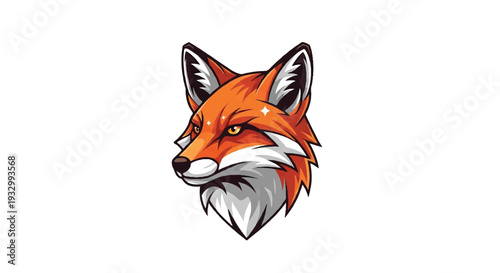 Fox logo on white background. Fox logo design. Fox logo illustration.