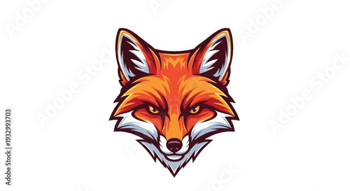 Fox logo on white background. Fox logo design. Fox logo illustration.