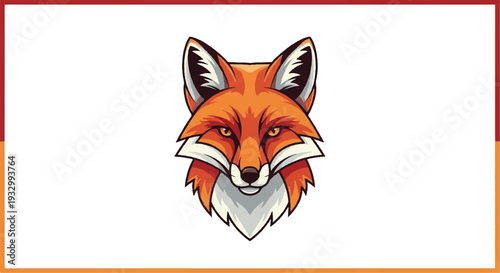 Fox logo on white background. Fox logo design. Fox logo illustration.