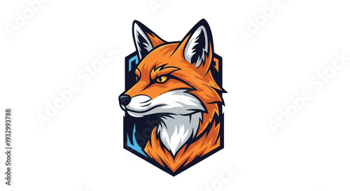 Fox logo on white background. Fox logo design. Fox logo illustration.