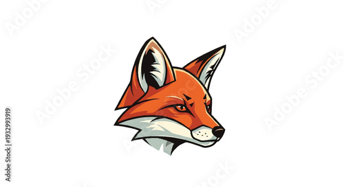 Fox logo on white background. Fox logo design. Fox logo illustration.