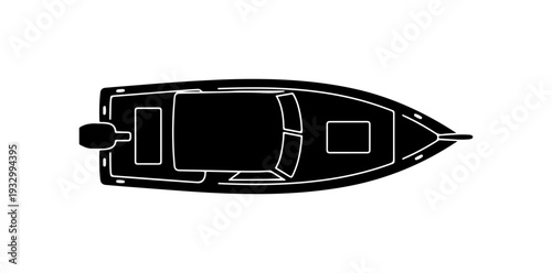 Sleek modern boat design from above with clean lines