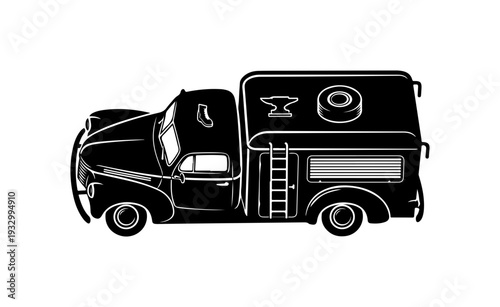 Modern fire truck with sleek design and equipment ready