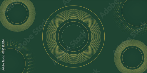 PrintStylish green background featuring gold circles and abstract details perfect for luxury designs invitations posters and elegant presentations