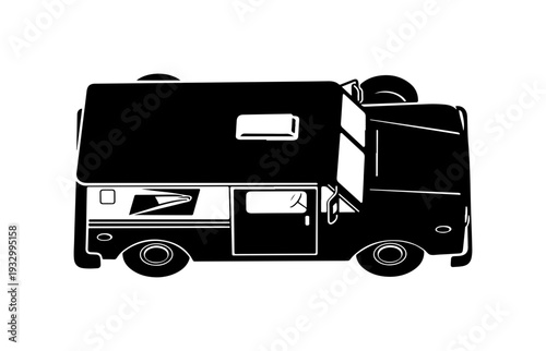 Modern camper van for adventure travel