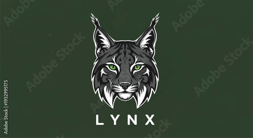 Lynx logo on white background. Stylized lynx head logo graphic design. Lynx logo design.