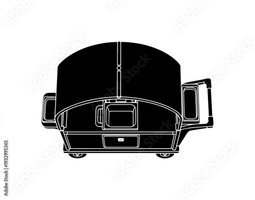 Vector illustration of a black trailer