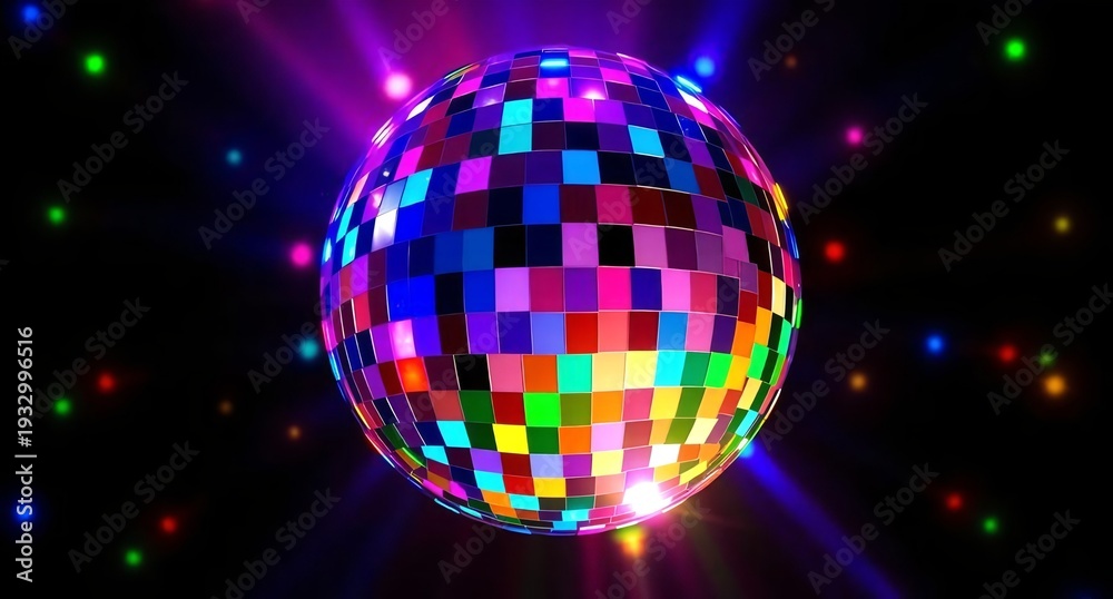 Fototapeta premium Vibrant Disco Ball with Sparkling Lights