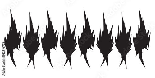 Black sound wave pattern on a white background