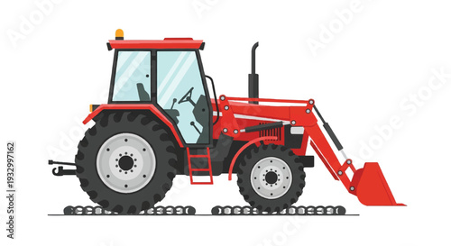 Tractor flat vector design. Farm tractor agricultural machinery farming equipment. Tractor illustration.