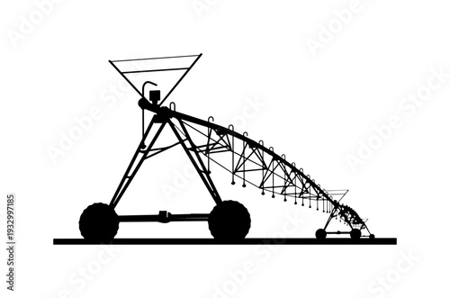 Vector illustration of a center pivot irrigation system