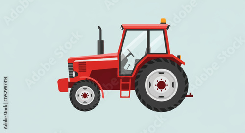 Tractor flat vector design. Farm tractor agricultural machinery farming equipment. Tractor illustration.