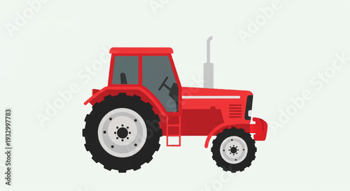 Tractor flat vector design. Farm tractor agricultural machinery farming equipment. Tractor illustration.