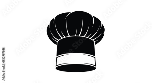 A striking black silhouette of a classic chef s toque representing culinary arts and professional cooking silhouette high quality detailed