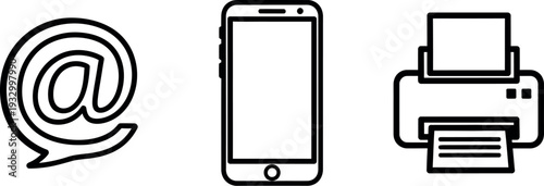 Icons representing communication and document management tools