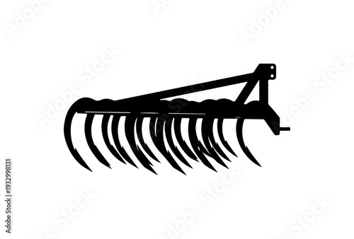 Tractor Rake Silhouette
