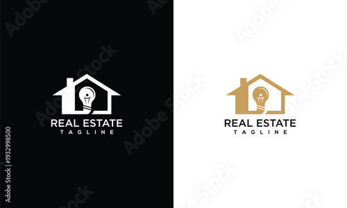Real Estate Home Light Bulb Logo Design - Smart Property Investment Idea.