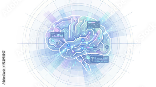 AI Neural Network Brain – Digital Intelligence Technology Vector