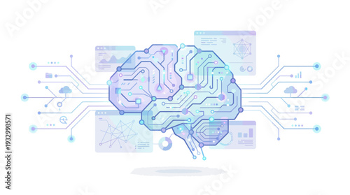 Neural Network Brain Concept – Artificial Intelligence Illustration