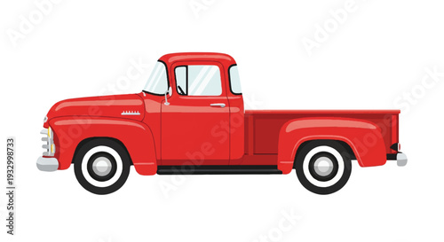 Vinage clssic pickup truck. Retro classic truck. Pickup truck illustration.