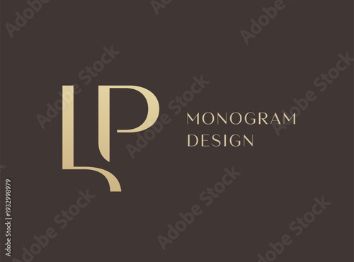 LP letter logo icon design. Classic style luxury initials monogram.