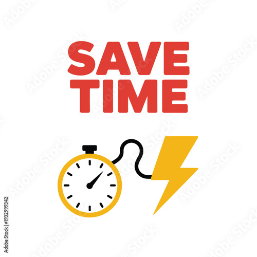 Save time with efficiency a visual representation of speed and impact