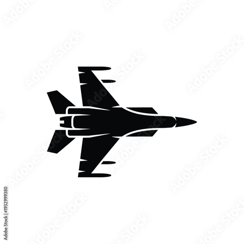 A sleek black silhouette of a modern military fighter jet