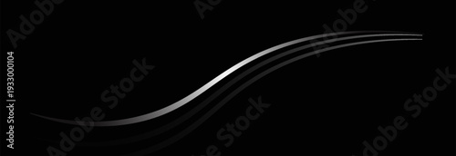 Black gray satin dark fabric texture luxurious shiny that is abstract silk cloth panorama background with patterns soft waves blur beautiful. Vektor EPS 10