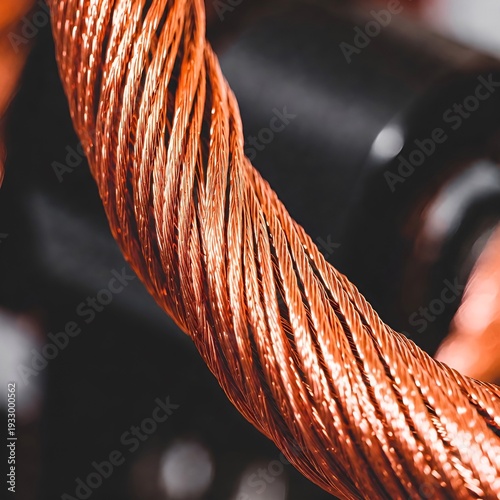Intricately Twisted Metallic Copper Cable and Wire Texture